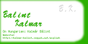 balint kalmar business card